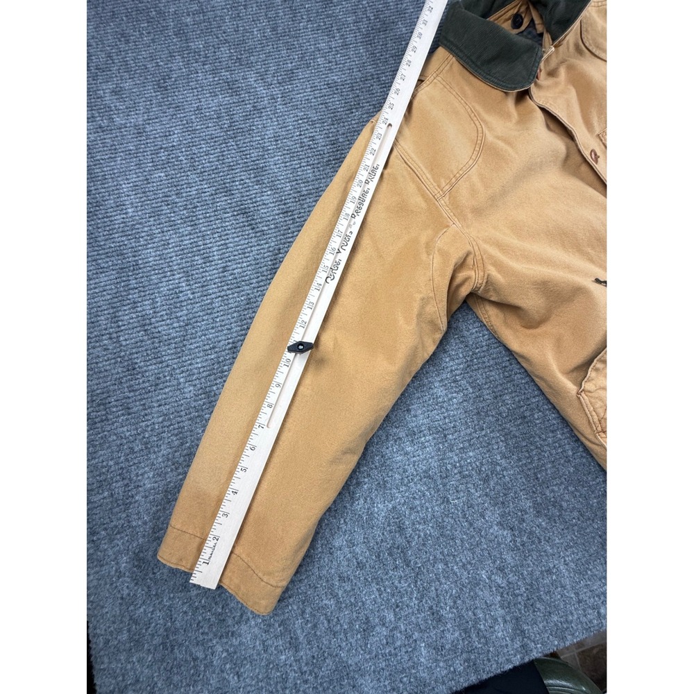 LL Bean Original Field Coat Mens Lrg Tan Excellent Primaloft Flannel Lined H147. - Picture 6 of 10